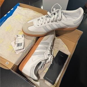 Adidas Samba OG White and Blue Sneakers